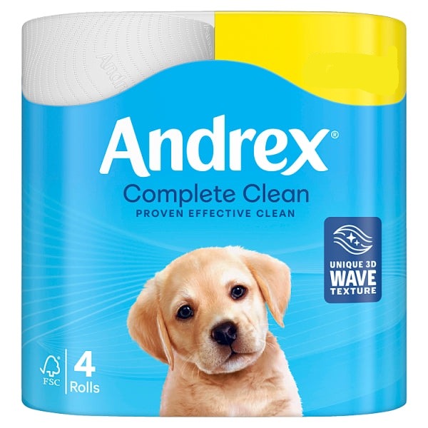 Andrex Complete Clean Toilet Rolls 4pk