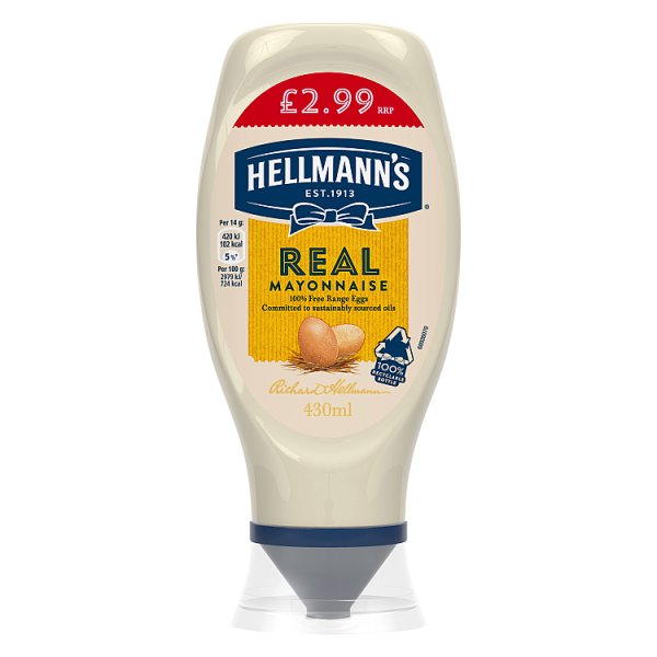 Hellmann's Squeezy Light Mayonnaise Real 430ml