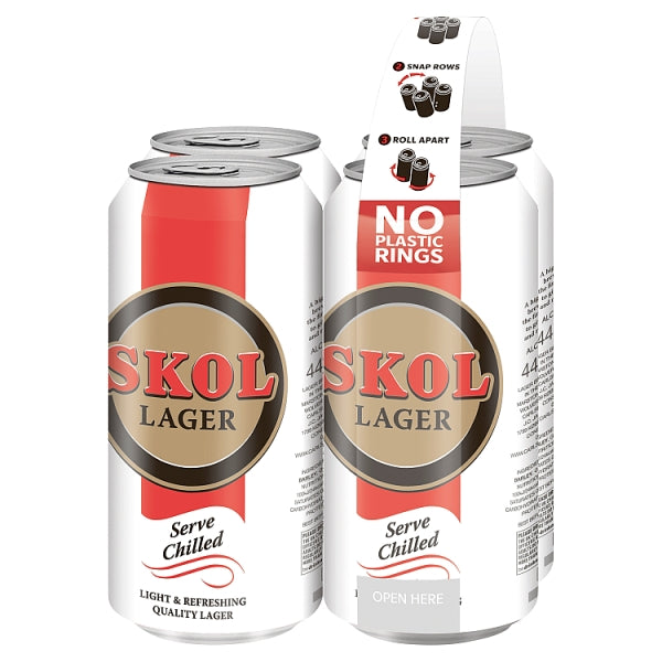 Skol Beer 4pk Cans (440ml)