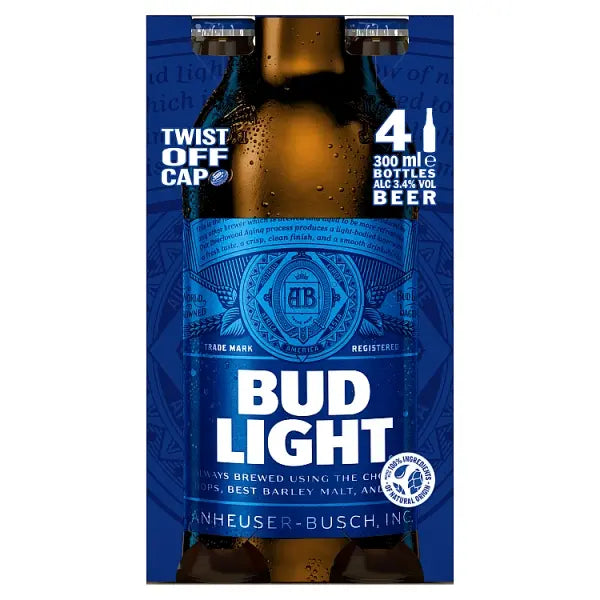 Bud Light 4pk Bottles (300ml)