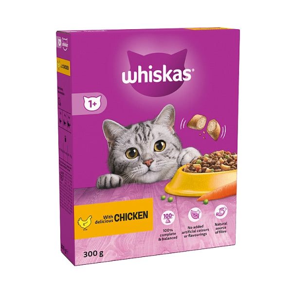 Whiskas 1+ Chicken Dry Cat Food (300g)