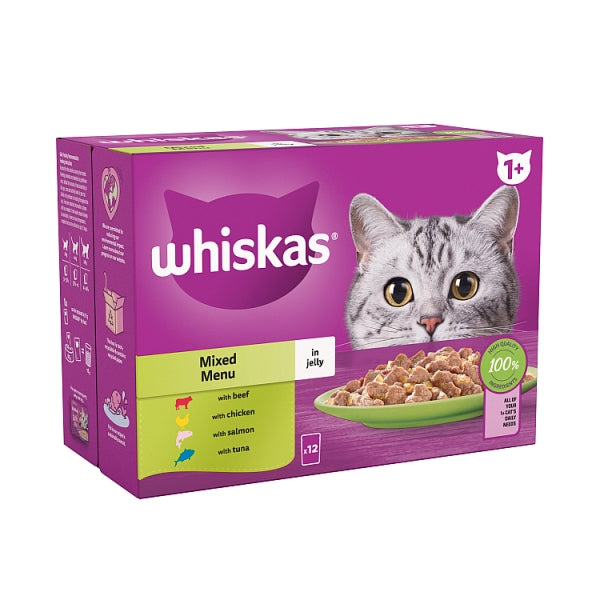 Whiskas 1+ Mixed Menu In Jelly 12x85g (1.02kg)