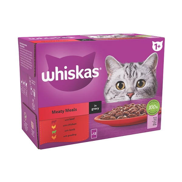 Whiskas 1+ Meaty Meals/Gravy 12x85g (1.02kg)