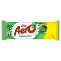 A Aero Peppermint Chocolate Bar packaging with green and white color theme.