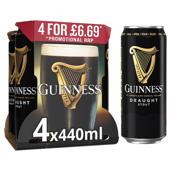 Guinness Draught 4pk Cans (440ml)