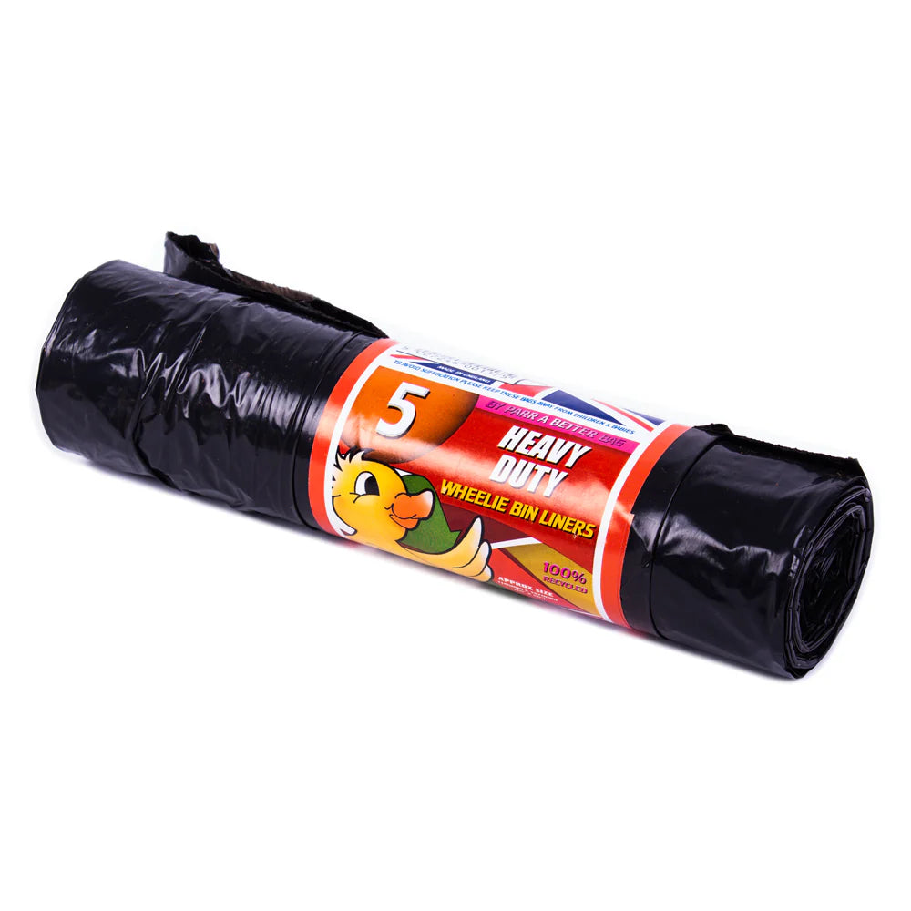 Heavy Duty Wheelie Bin Bags 5pk