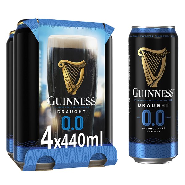 Guinness Draught Alcohol Free 4pk Cans (440ml)