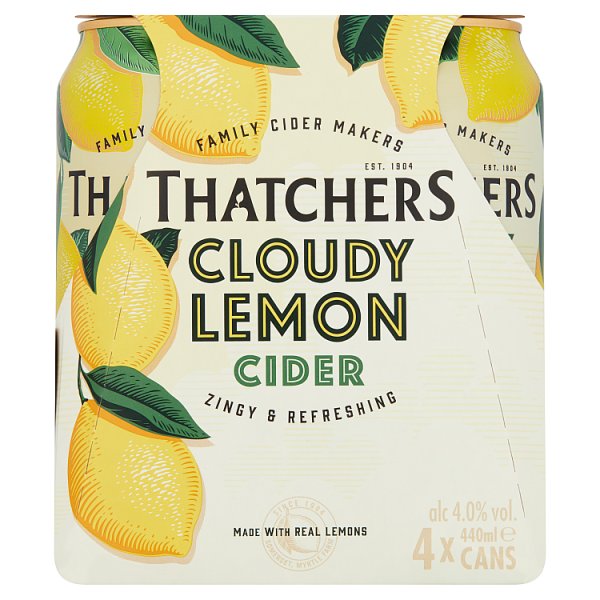 Thatchers Cloudy Lemon Cider 4pk Cans (440ml)