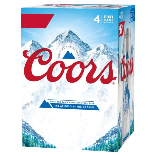 Coors 4pk Pint Cans (568ml)