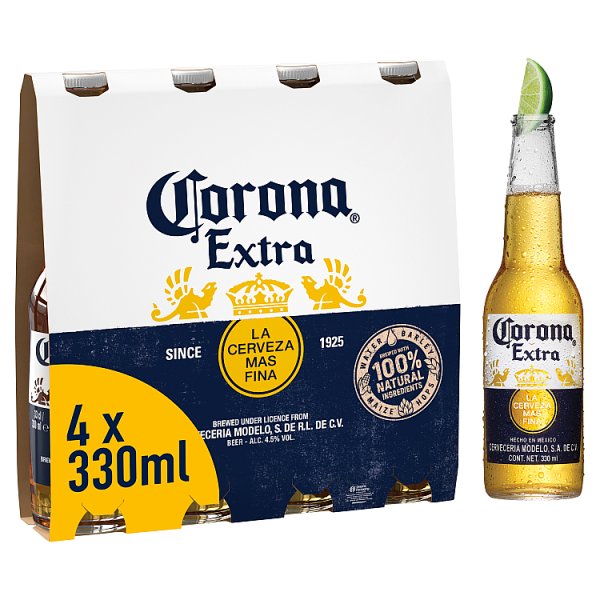 Corona Extra 4pk Bottles (330ml)