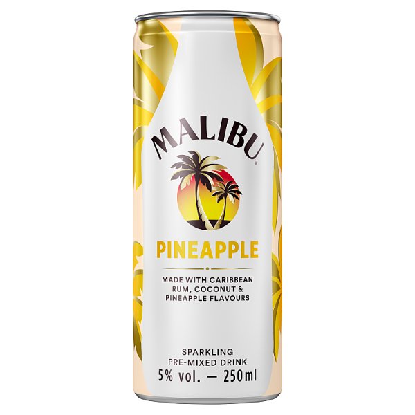 Malibu Pineapple Rum Premix Can (250ml)