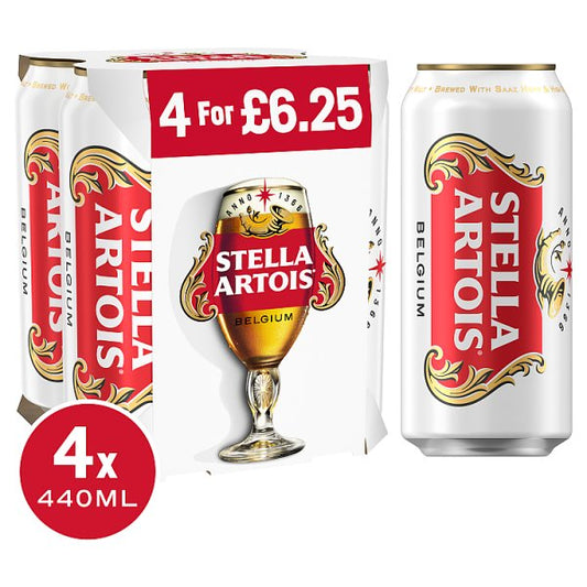 Stella Artois 4pk Cans (440ml)