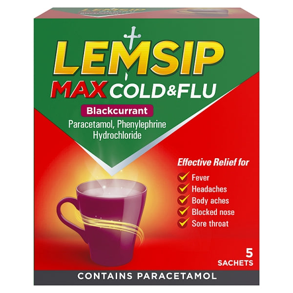 Lemsip Max Blackcurrant Sachets (5)