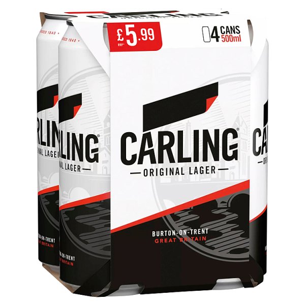 Carling 4pk Cans (500ml)