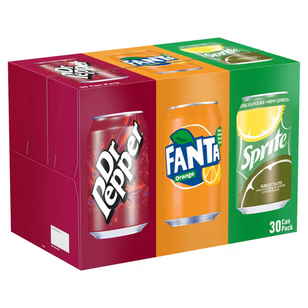 Dr Pepper, Fanta, Sprite Variety 30pk