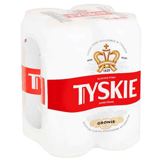 Tyskie Gronie Beer 4pk Cans (500ml)