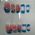 GK Beauty Nails Blue + pink