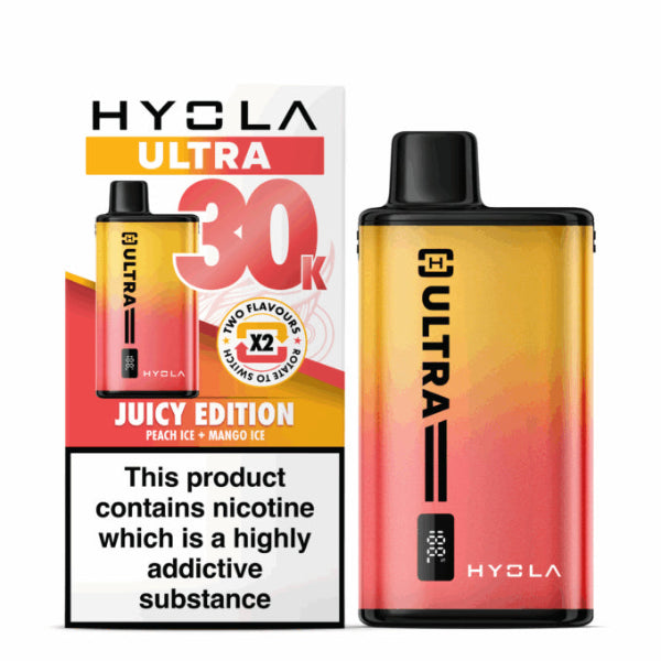 Hyola Ultra vape device and packaging on a white background