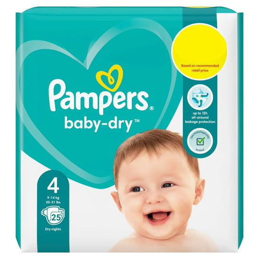 Pampers Baby-Dry Size 4, 25 Nappies