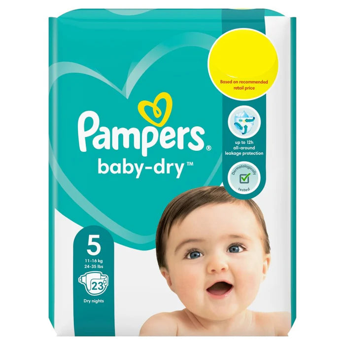 Pampers Baby-Dry Size 5, 23 Nappies