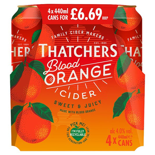 Thatchers Blood Orange 4pk Cans (440ml)