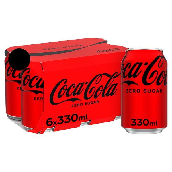 Coca Cola Zero Sugar 6pk Cans (330ml)