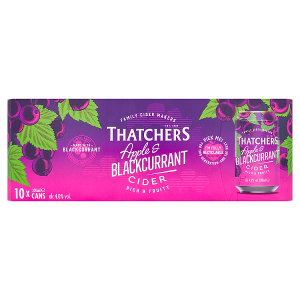 Thatchers Apple and Blackcurrant 10pk Cans