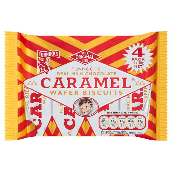 Tunnock's Caramel Wafer Biscuits (4x30g)