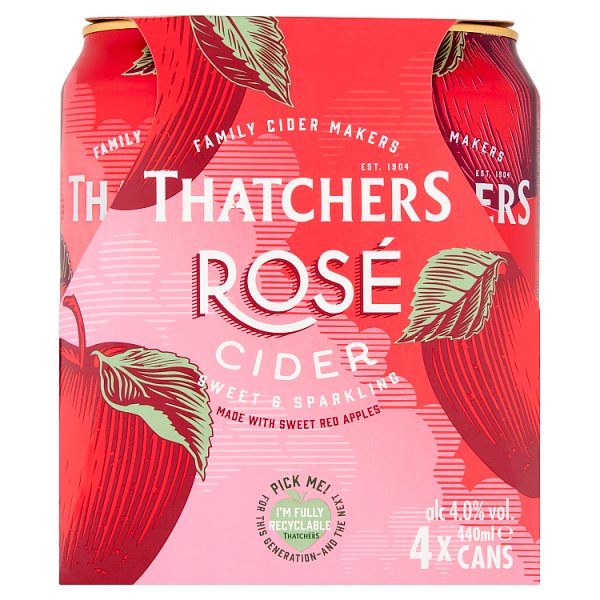 Thatchers Rosé Cider 4pk Cans (440ml)