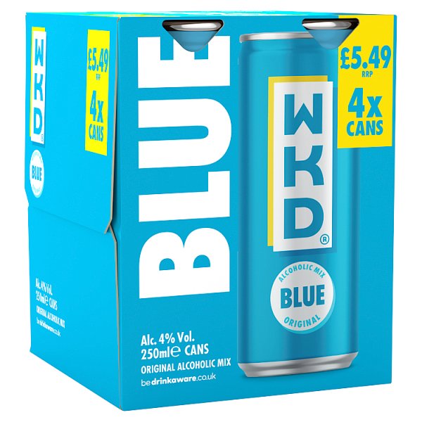 WKD Blue 4pk Cans (250ml)