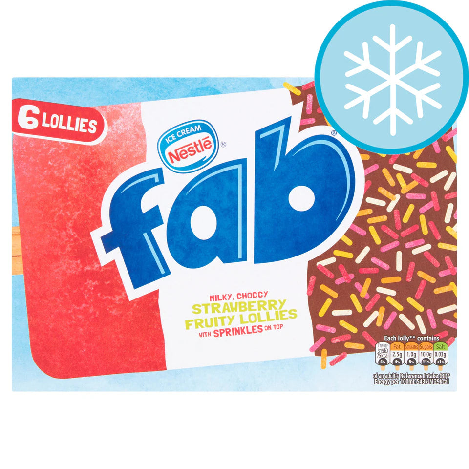 Fab Lollies 6pk (58ml)