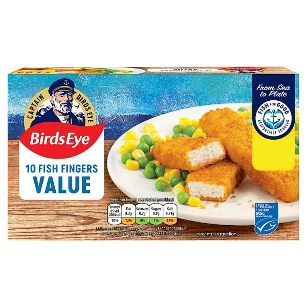 Birds Eye 10 Fish Fingers Value (250g)