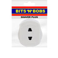 Shaver plug in packaging with 'Bits N' Bobs' branding